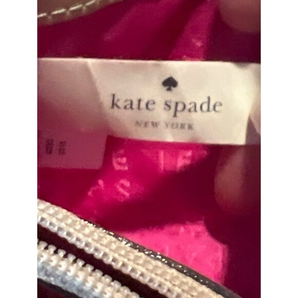 Kate Spade New York Zip-Around Wallet Black Pebbled Leather With Pink Interior - Picture 7 of 7